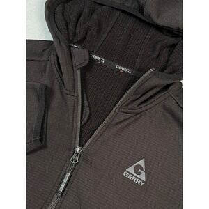 Gerry Black Full Zip Hooded Fleece Lined Jacket Medium 21x25 (no tag)Gorp core